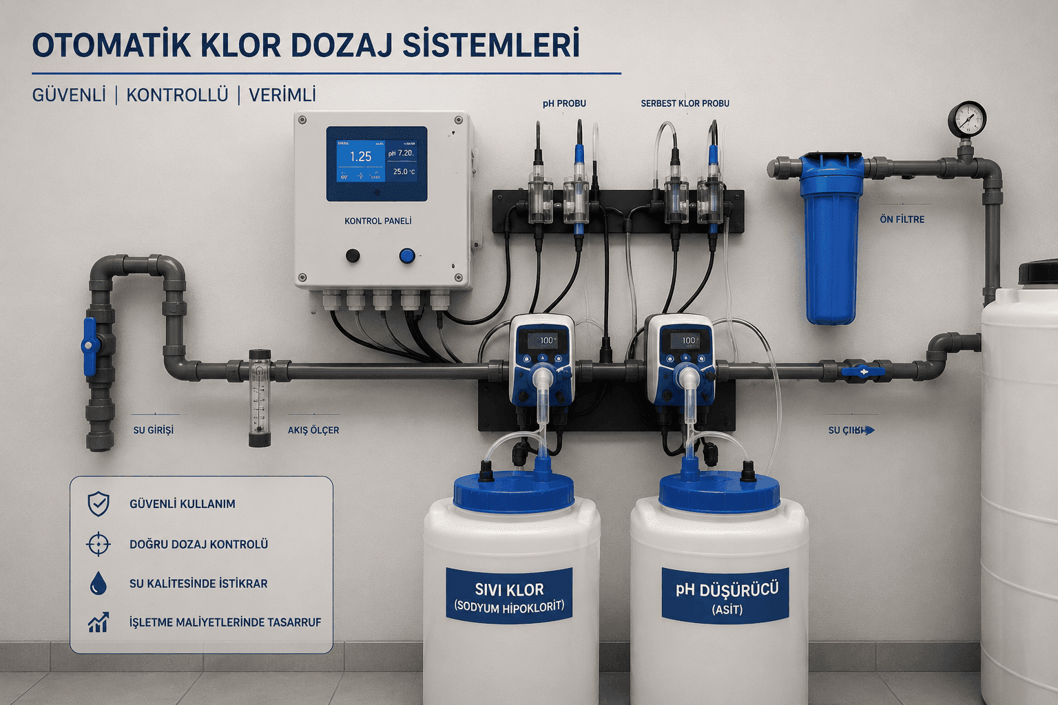Otomatik klor dozaj sistemleri