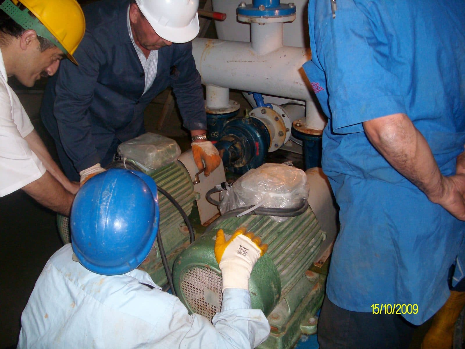 Our field team working on equipment