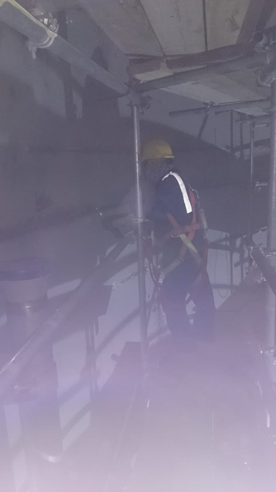 Tank içerisinde uygulama ekibimiz